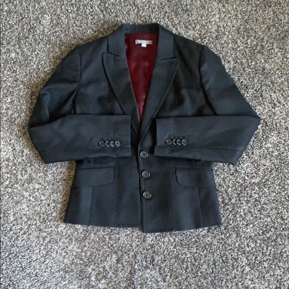 Ann Taylor black and gray striped pants suit